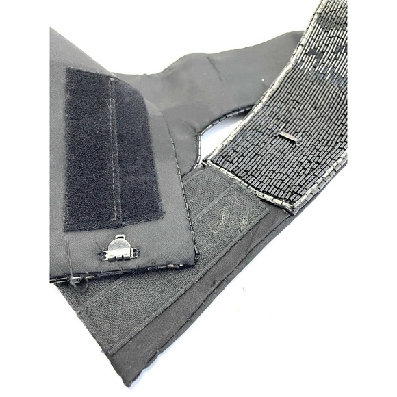 Vintage Jeromes Black Beaded Embellished Statement Belt Size 26 - Picture 7 of 9